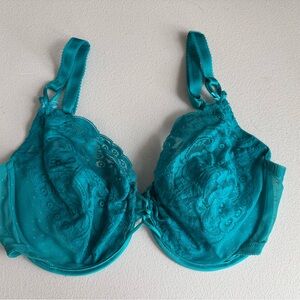 Teal Lace Underwire Bra